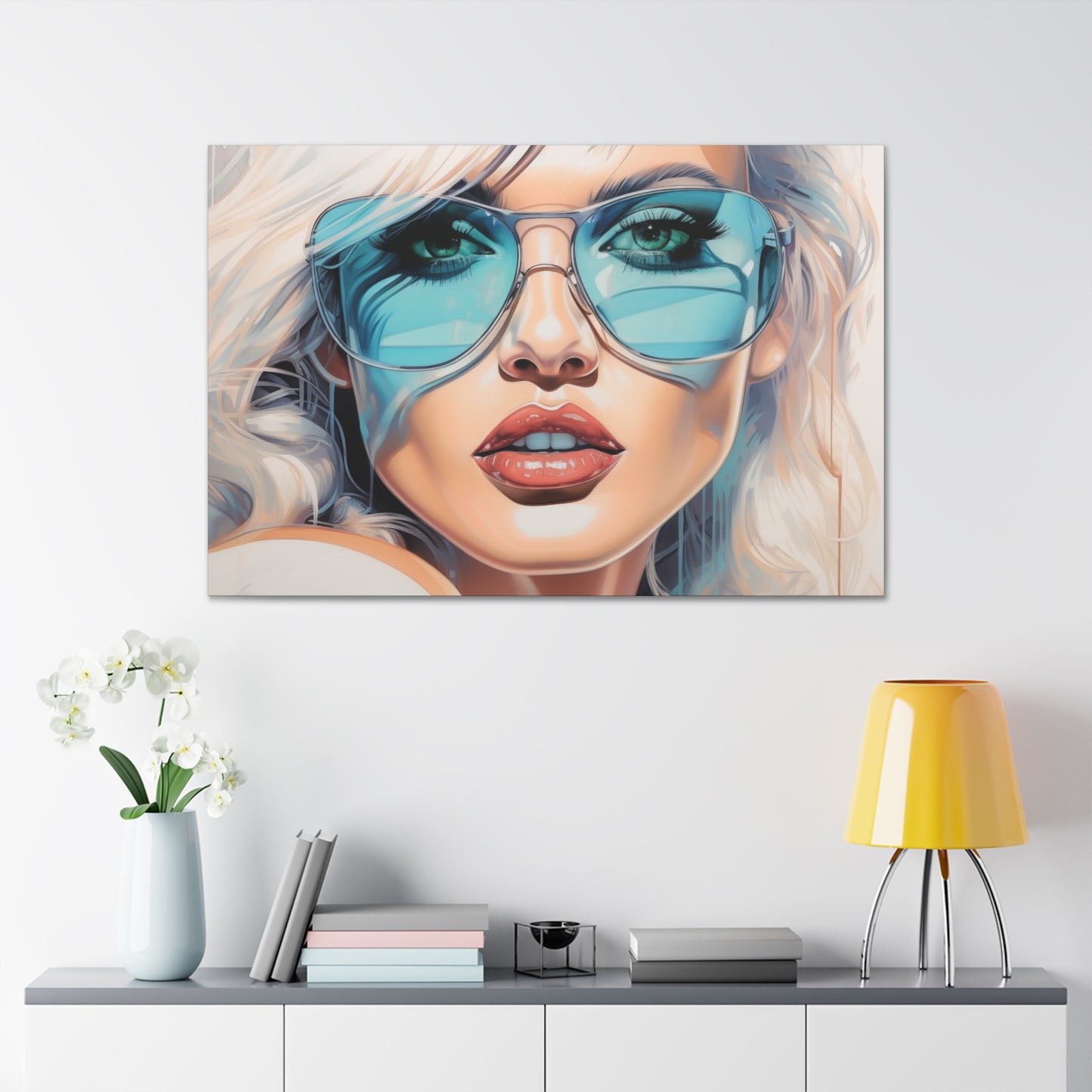 Canvas Gallery Wrapped High-Fashion Wall Art, Stylish Decor, Retro Femme Doll Pop Art – Nova