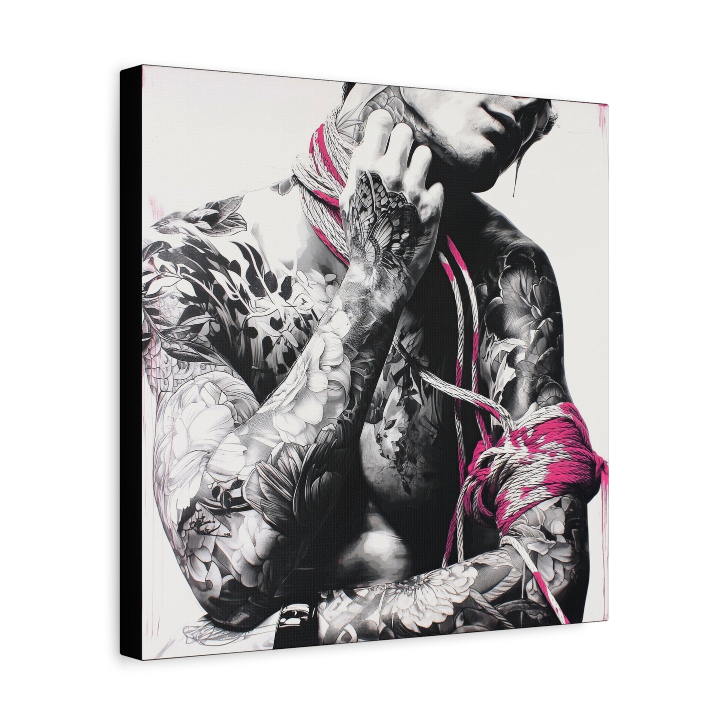 Gallery Wrapped Canvas, Ropes and Reverence Art Canvas, Erotic Shibari Art Canvas – Kaito