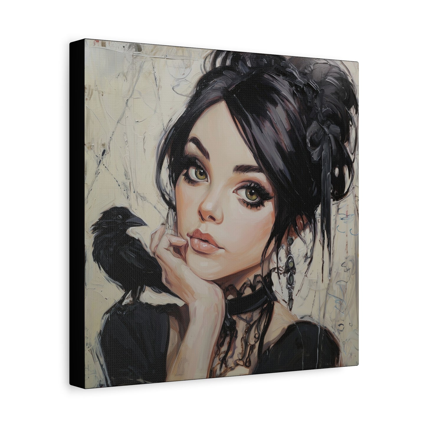 Gallery Wrapped Canvas, Myth and Bones Gothic Art Canvas, Dark Muse Canvas - Verity
