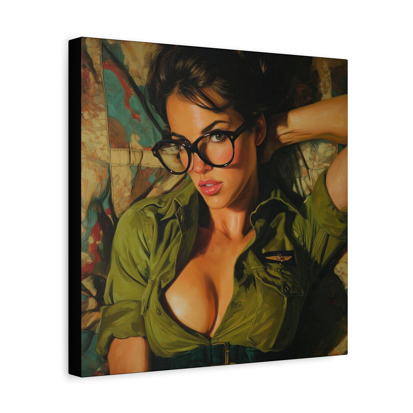 Gallery Wrapped Canvas, Liberty and Lace Art Canvas, Erotic Pinup Art Canvas – Darla