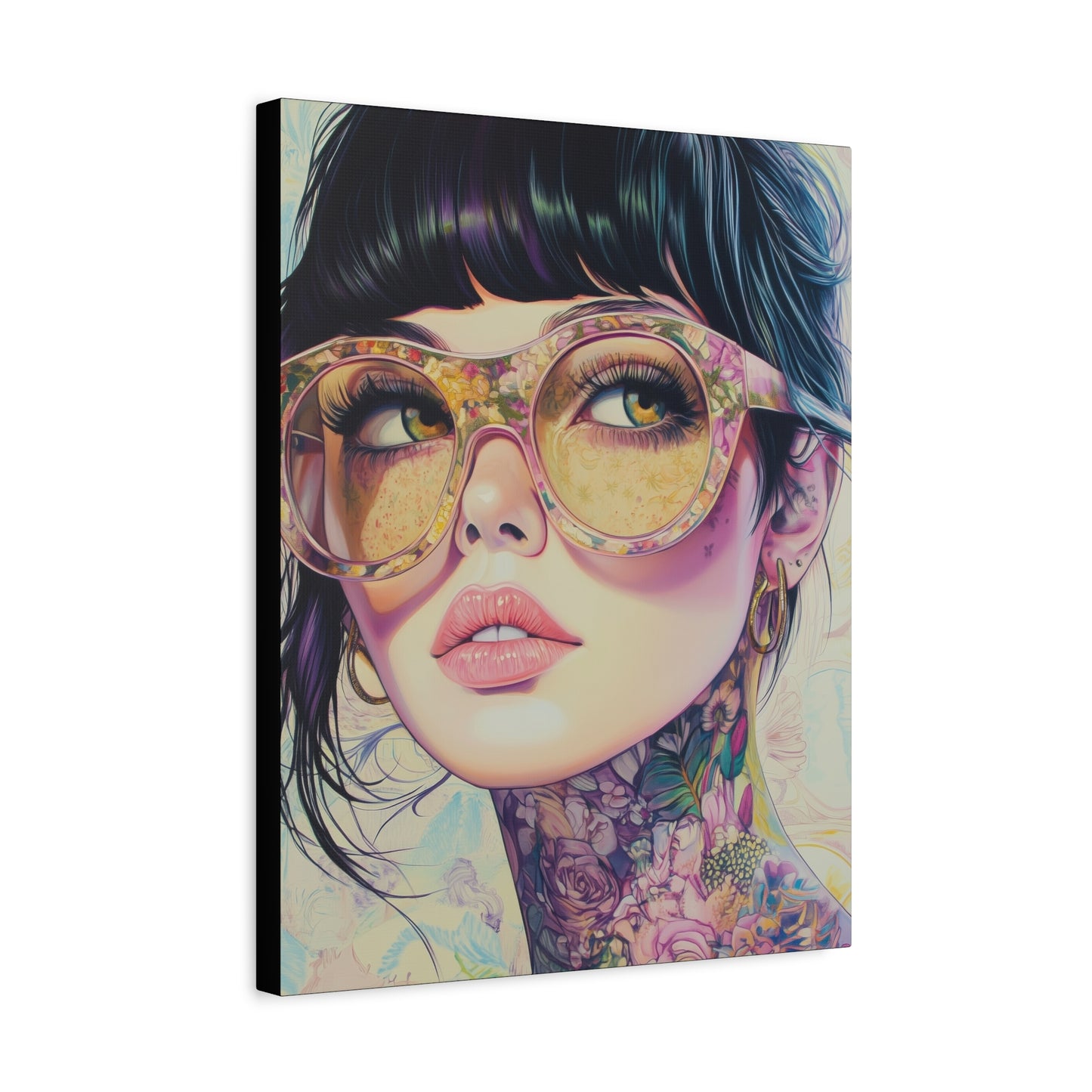 Canvas Gallery Wrap, Ladies in Lenses Wall Art, Abstract Femme Girl Art - Lucy