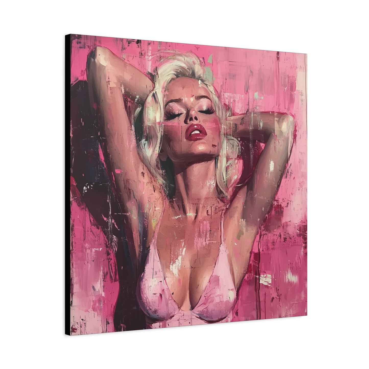 Gallery Wrapped Canvas, Guilt and Grit Adult Art Canvas, Erotic Pinup Art Canvas – Roxie