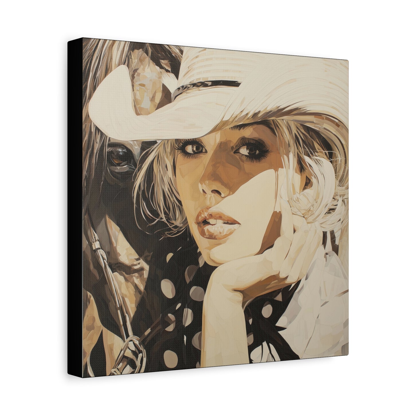 Gallery Wrapped Canvas, Wranglers and Wreckage Art Canvas, Erotic Pinup Art Canvas – Hattie