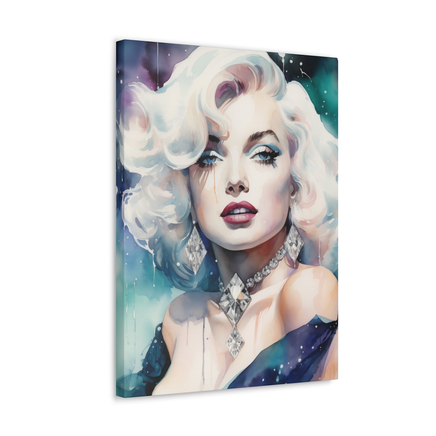 Canvas Wall Art, Gallery Wrapped Pop Art, Celebrity Wall Art – Marilyn Monroe - Diamonds
