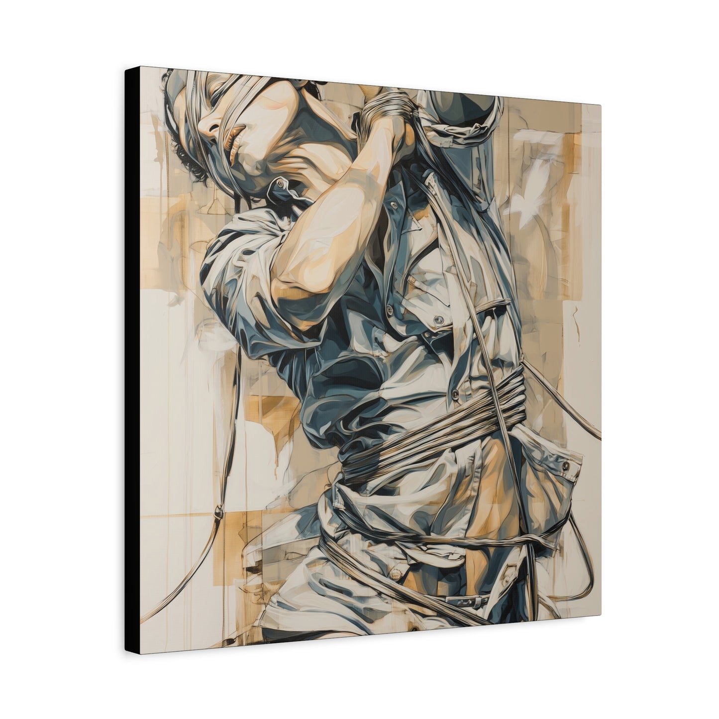 Gallery Wrapped Canvas, Ropes and Reverence Art Canvas, Erotic Shibari Art Canvas – Kai