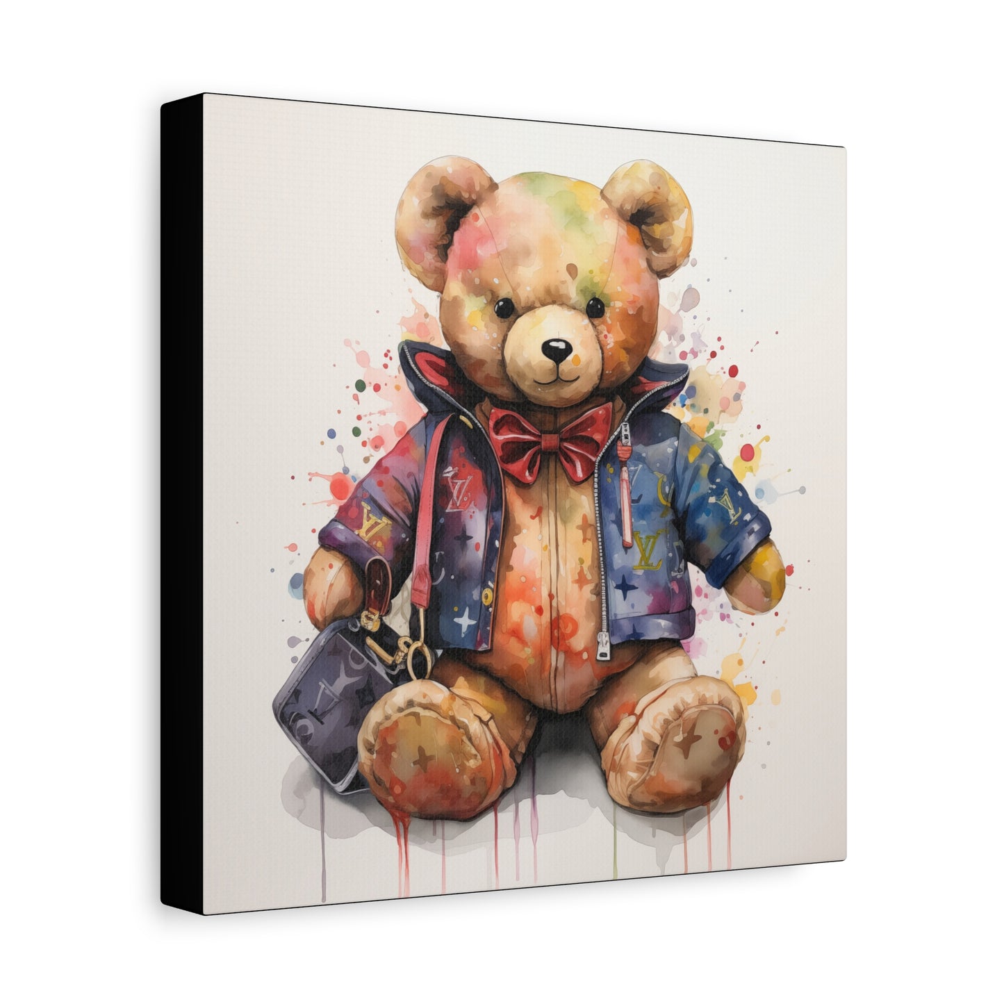 Canvas Gallery Wrap - Designer Bear Wall Art - Drip