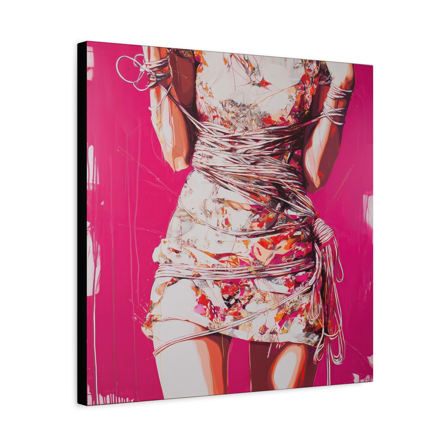 Gallery Wrapped Canvas, Ropes and Reverence Art Canvas, Erotic Shibari Art Canvas – Reika