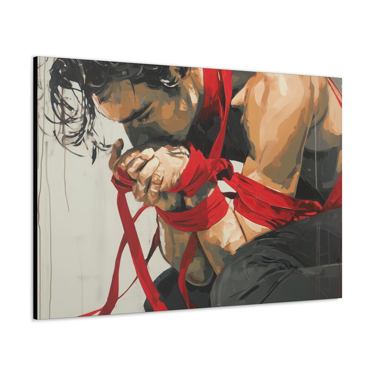 Gallery Wrapped Canvas, Ropes and Reverence Art Canvas, Erotic Shibari Art Canvas – Theo