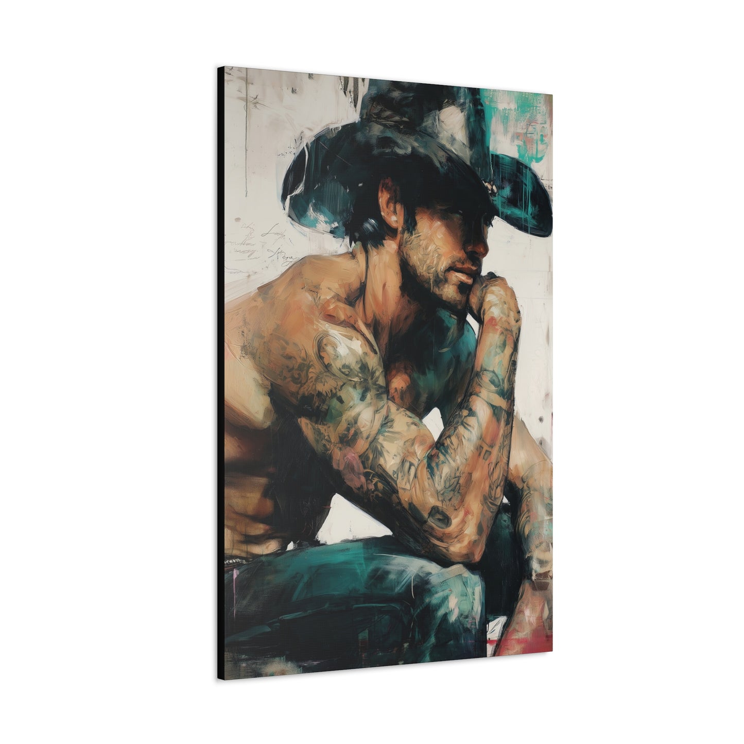 Gallery Wrapped Canvas, Wranglers and Wreckage Art Canvas, Erotic Pinup Art Canvas – Jimmy