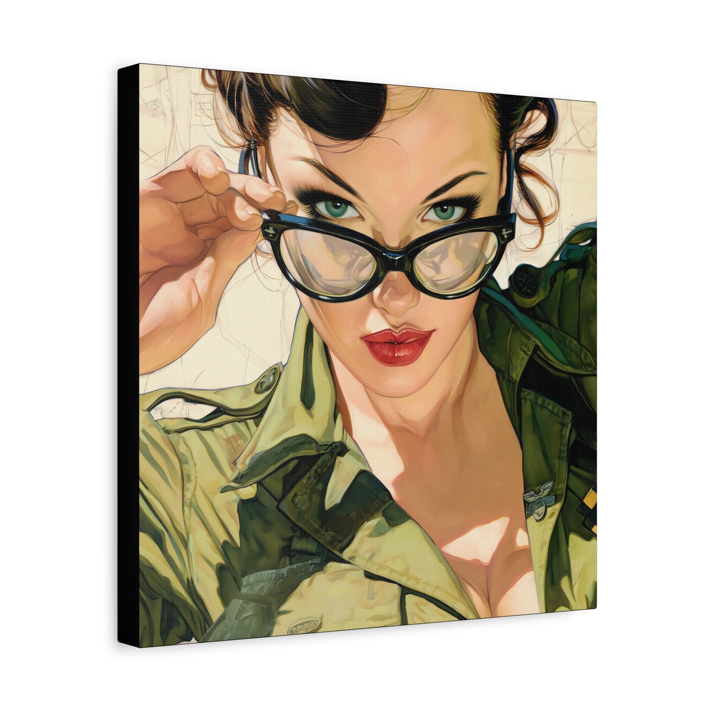 Gallery Wrapped Canvas, Liberty and Lace Art Canvas, Erotic Pinup Art Canvas – Tawney