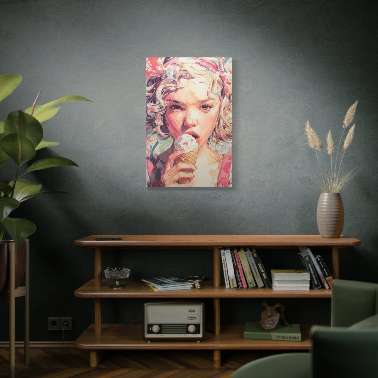 Gallery Wrapped Canvas, Sweet Summer Nostalgia, Sugar and Spice Art Canvas, Ice Cream Dreams Art – Rosie