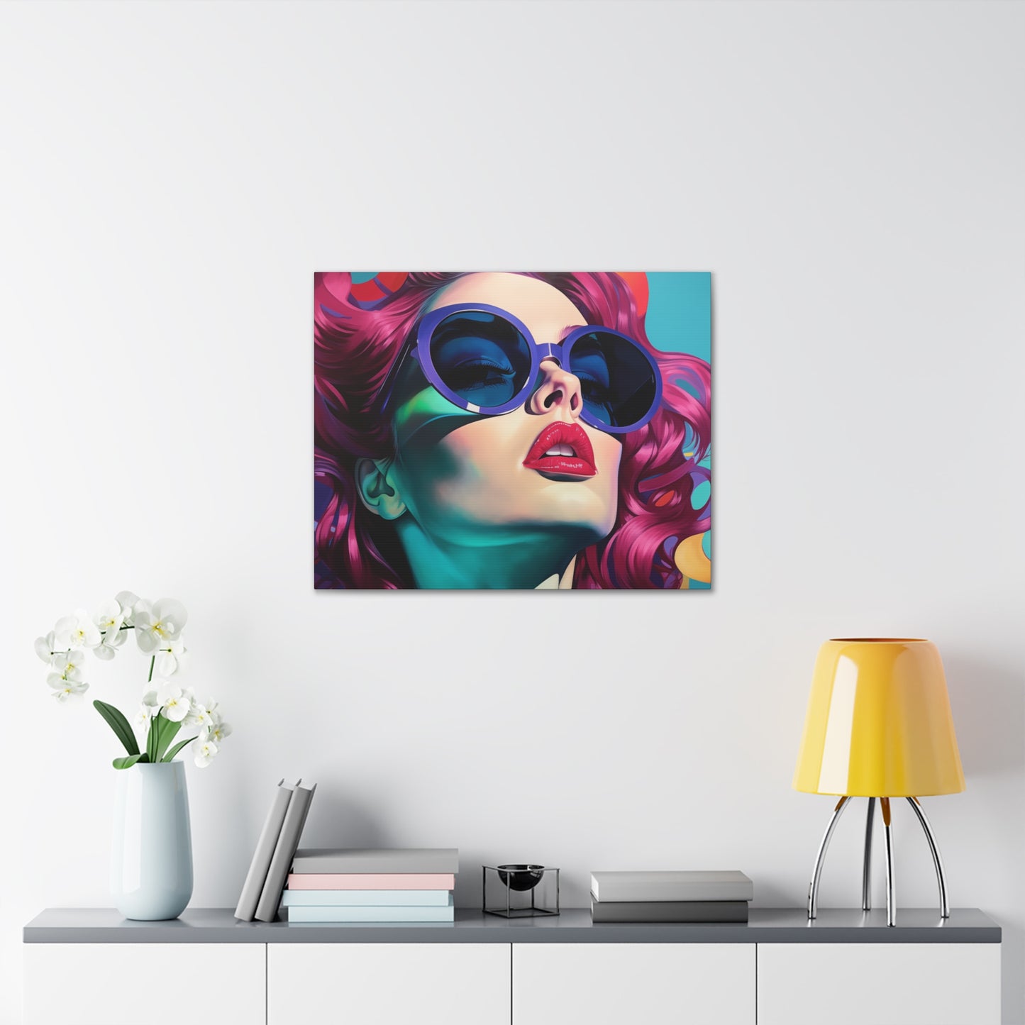 Canvas Gallery Wrapped High-Fashion Wall Art, Stylish Decor, Retro Femme Doll Pop Art – Electra