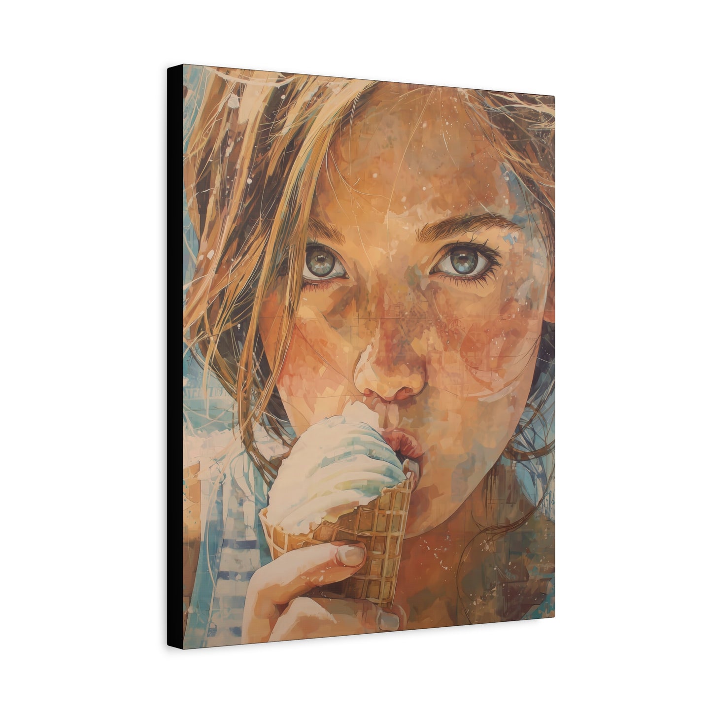 Gallery Wrapped Canvas, Sweet Summer Nostalgia, Sugar and Spice Art Canvas, Ice Cream Dreams Art – Bea