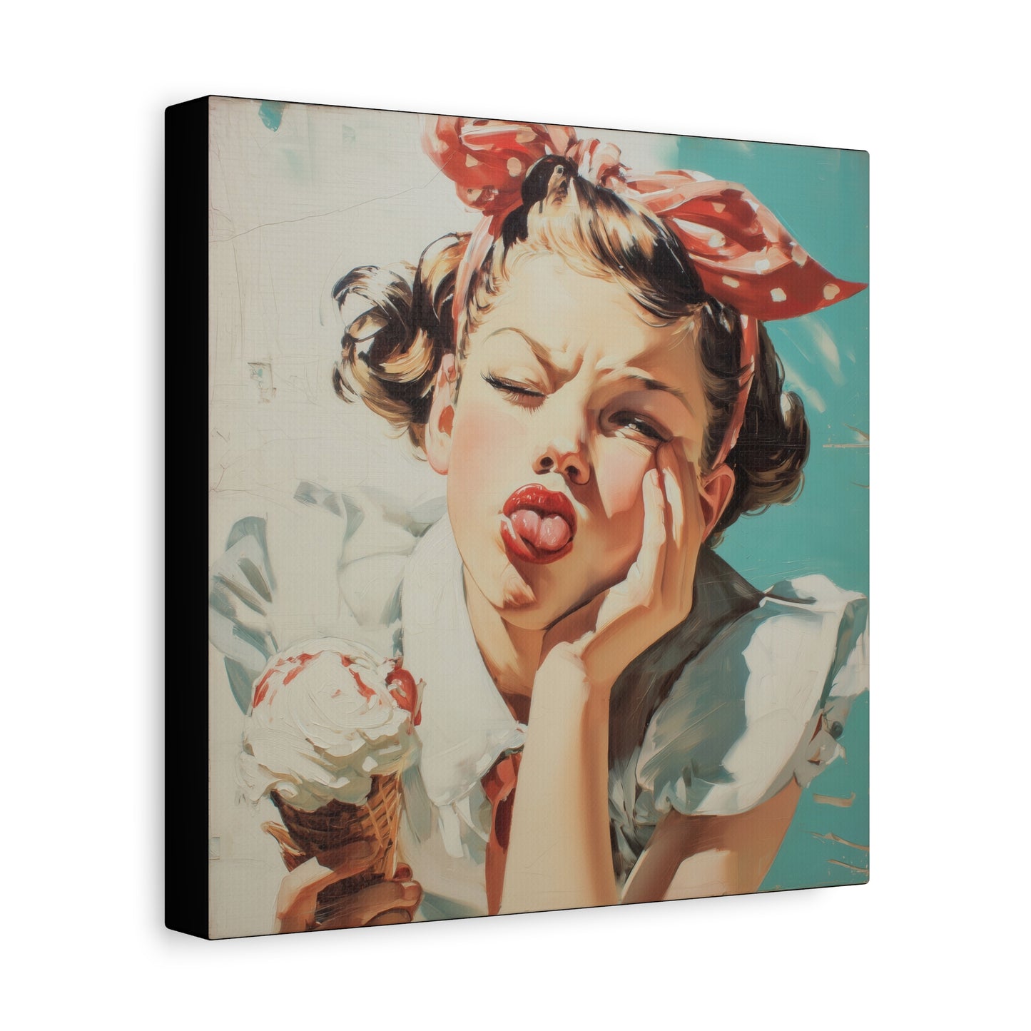 Gallery Wrapped Canvas, Sweet Summer Nostalgia, Sugar and Spice Art Canvas, Ice Cream Dreams Art – Angie