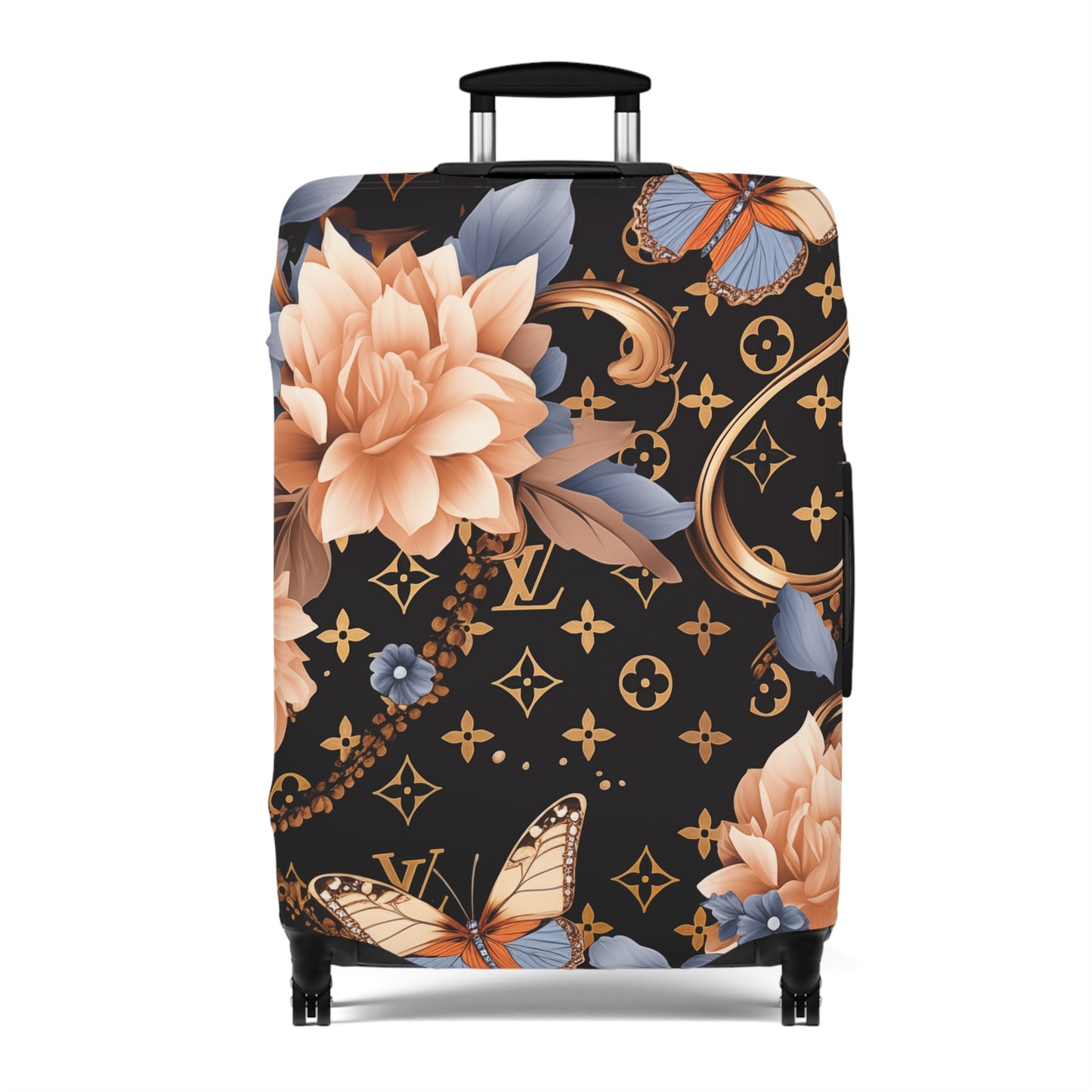 Designer Inspired Luggage Cover - LV Pink Blooms