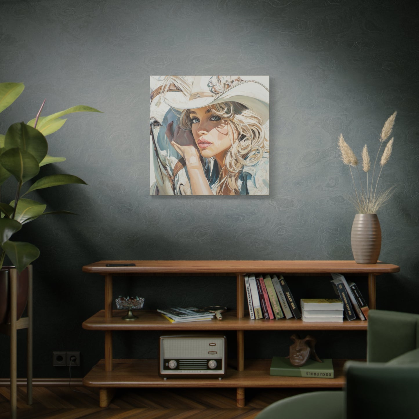 Gallery Wrapped Canvas, Wranglers and Wreckage Art Canvas, Erotic Pinup Art Canvas – Josie