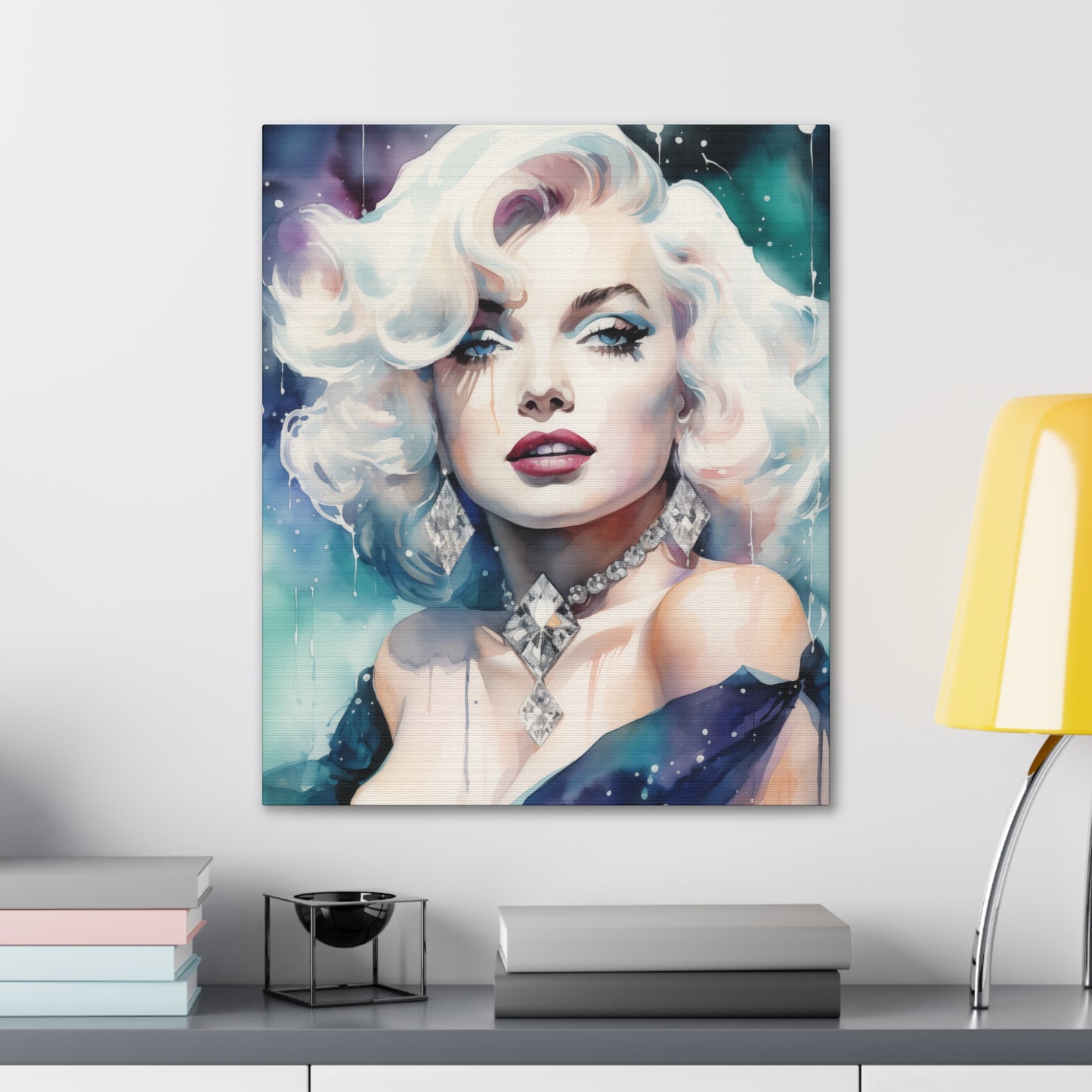 Canvas Wall Art, Gallery Wrapped Pop Art, Celebrity Wall Art – Marilyn Monroe - Diamonds