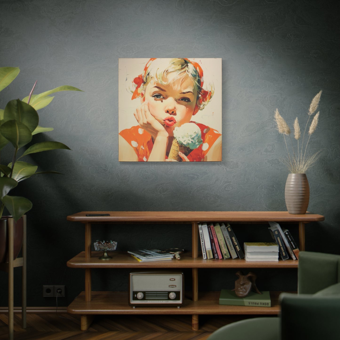 Gallery Wrapped Canvas, Sweet Summer Nostalgia, Sugar and Spice Art Canvas, Ice Cream Dreams Art – June