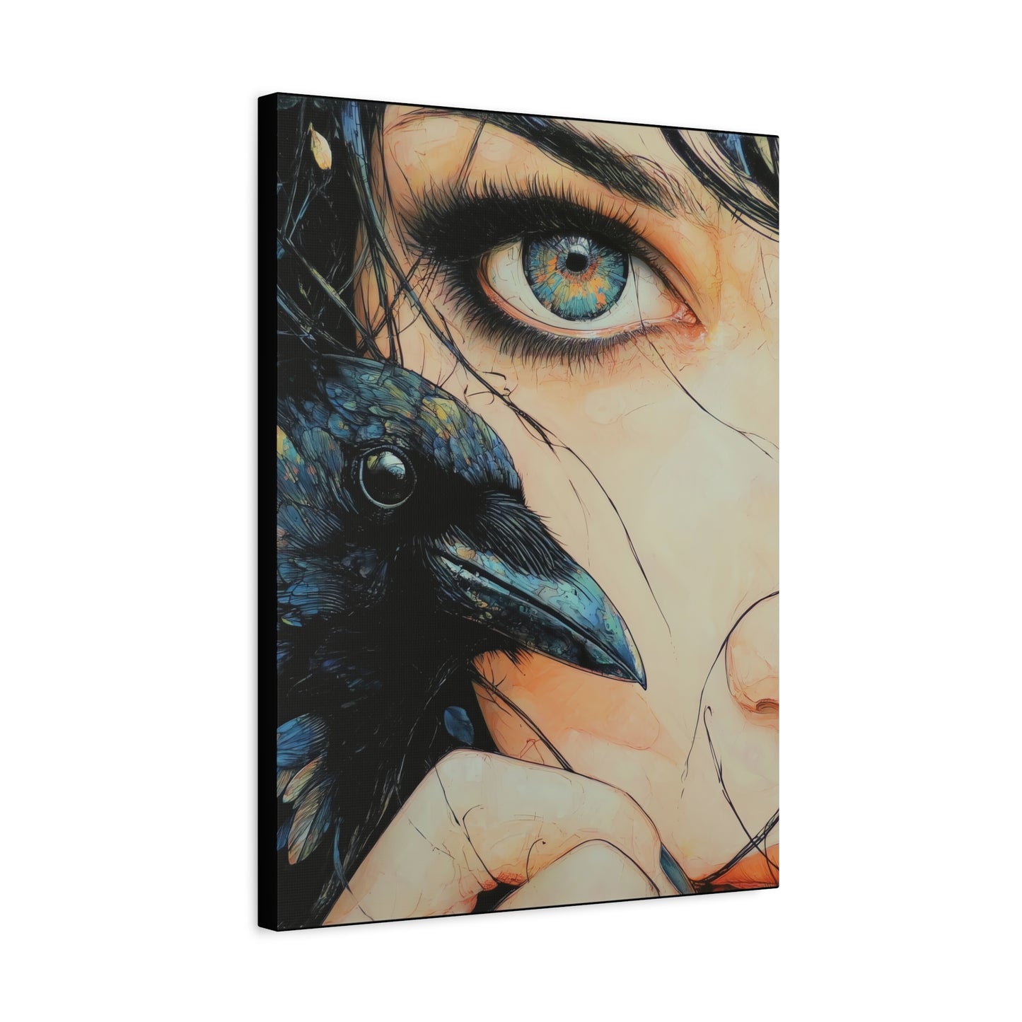 Gallery Wrapped Canvas, Myth and Bones Gothic Art Canvas, Dark Muse Canvas - Zephyra