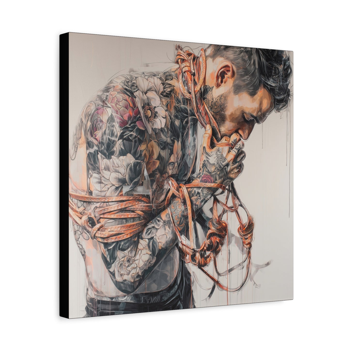 Gallery Wrapped Canvas, Ropes and Reverence Art Canvas, Erotic Shibari Art Canvas – Zev
