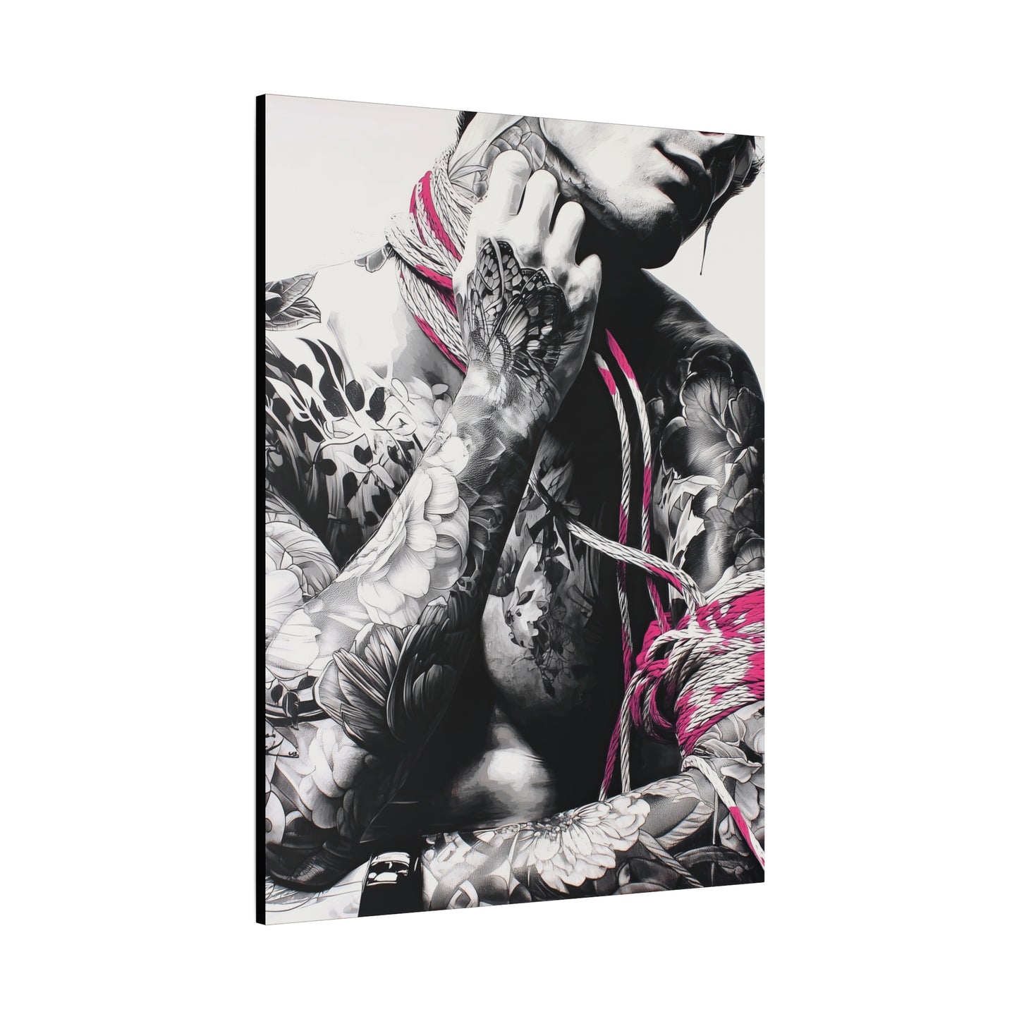 Gallery Wrapped Canvas, Ropes and Reverence Art Canvas, Erotic Shibari Art Canvas – Kaito