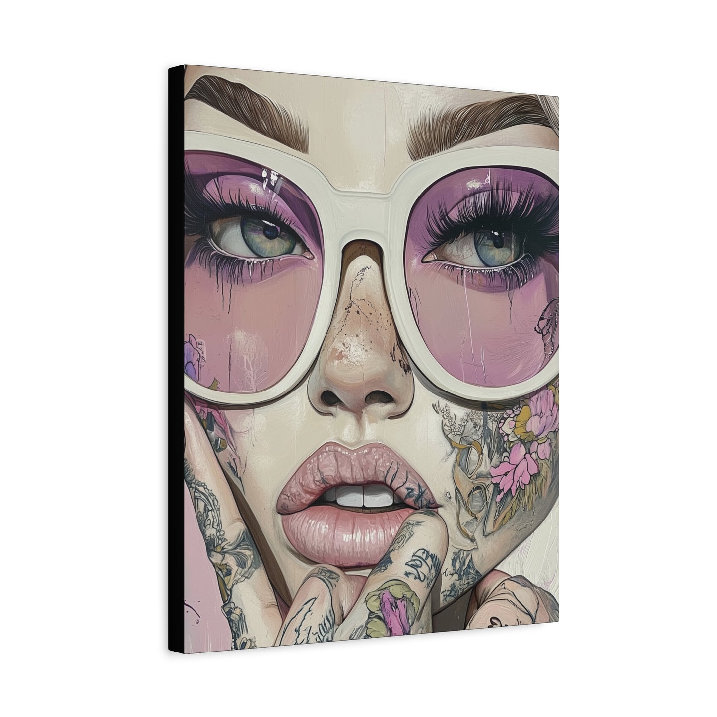 Canvas Gallery Wrap, Ladies in Lenses Wall Art, Abstract Femme Girl Art - Heather
