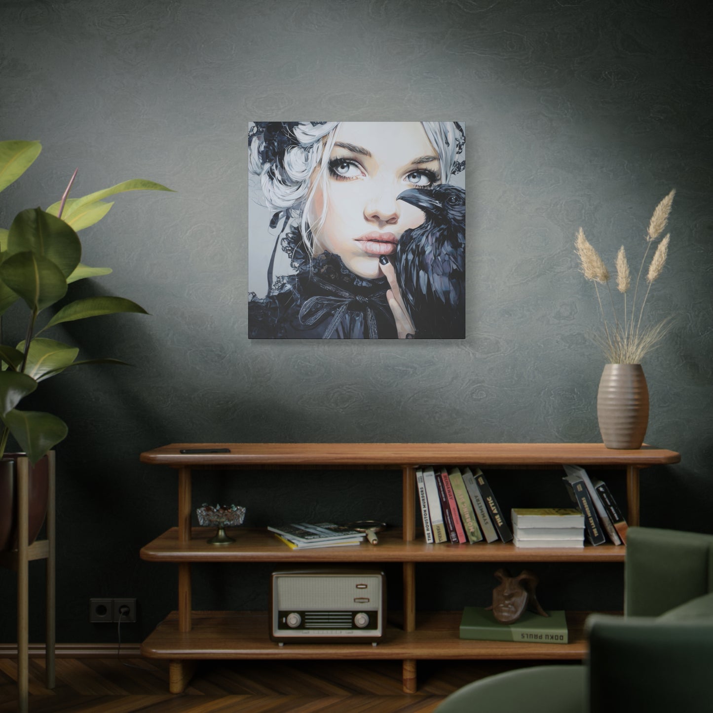 Gallery Wrapped Canvas, Myth and Bones Gothic Art Canvas, Dark Muse Canvas - Harlow
