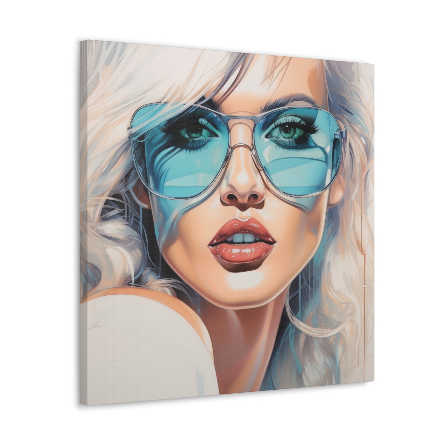 Canvas Gallery Wrapped High-Fashion Wall Art, Stylish Decor, Retro Femme Doll Pop Art – Nova