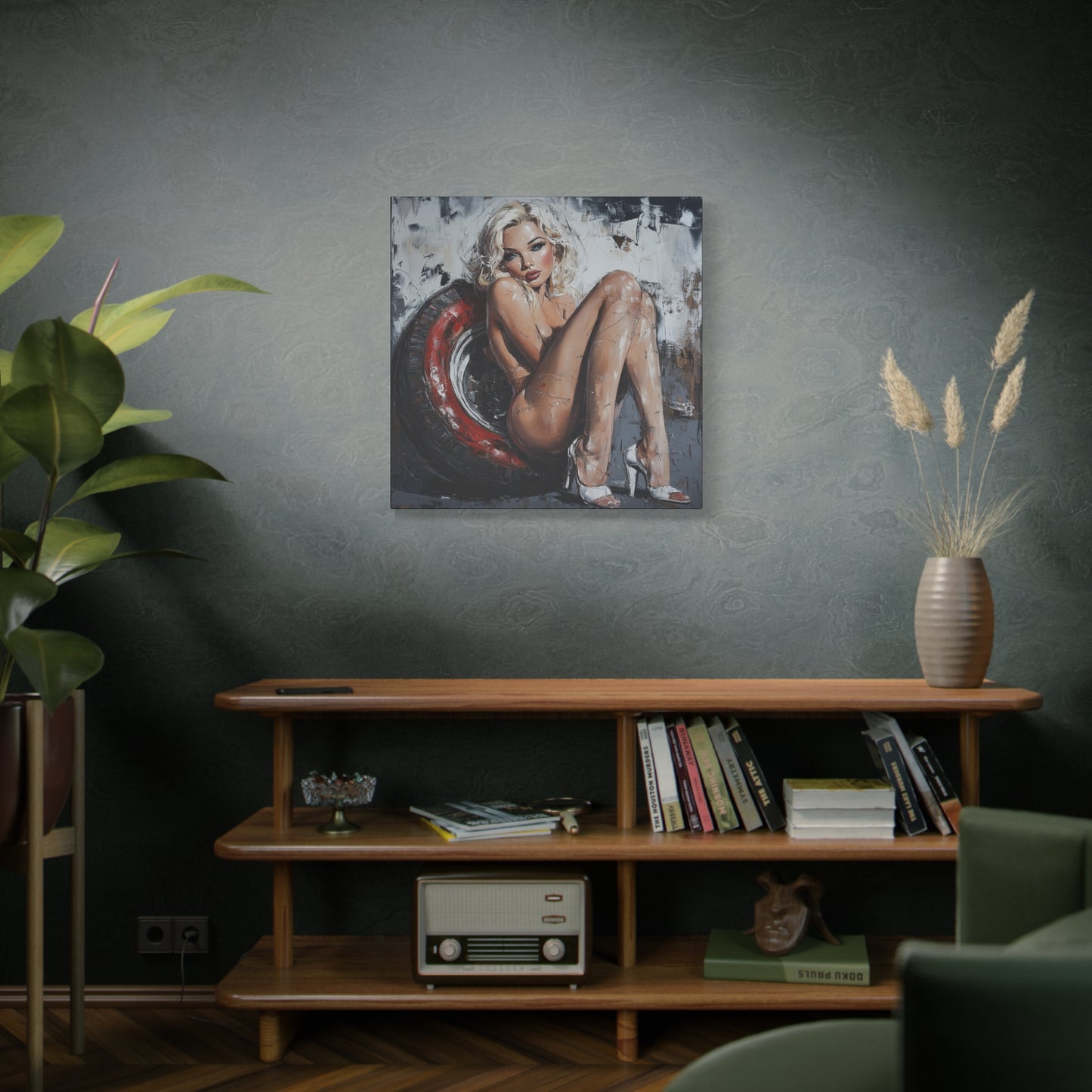 Gallery Wrapped Canvas, Guilt and Grit Adult Art Canvas, Erotic Pinup Art Canvas – Elara
