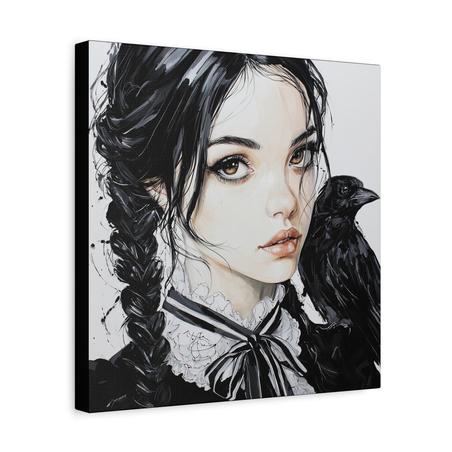 Gallery Wrapped Canvas, Myth and Bones Gothic Art Canvas, Dark Muse Canvas - Elowen