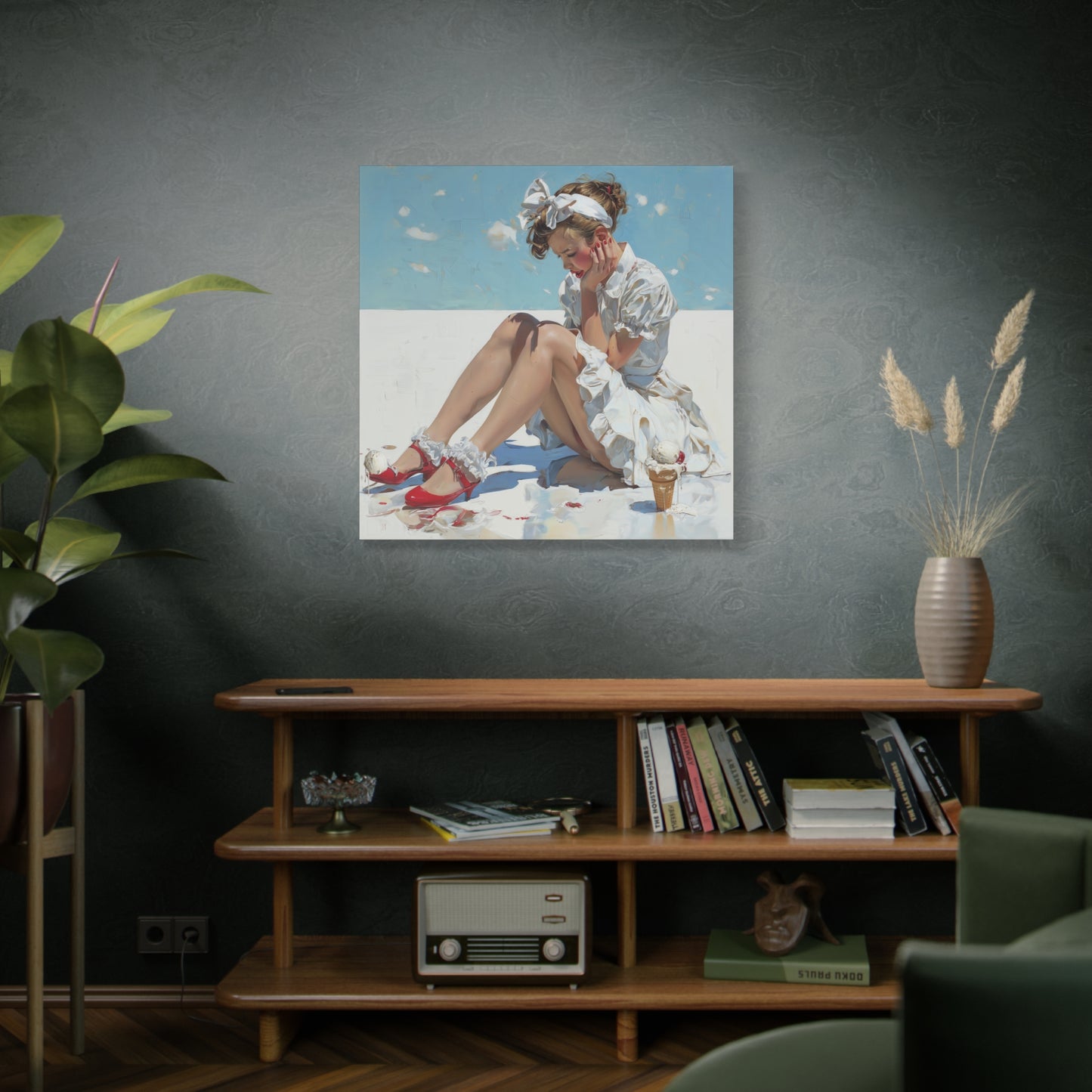 Gallery Wrapped Canvas, Sweet Summer Nostalgia, Sugar and Spice Art Canvas, Ice Cream Dreams Art – Polly