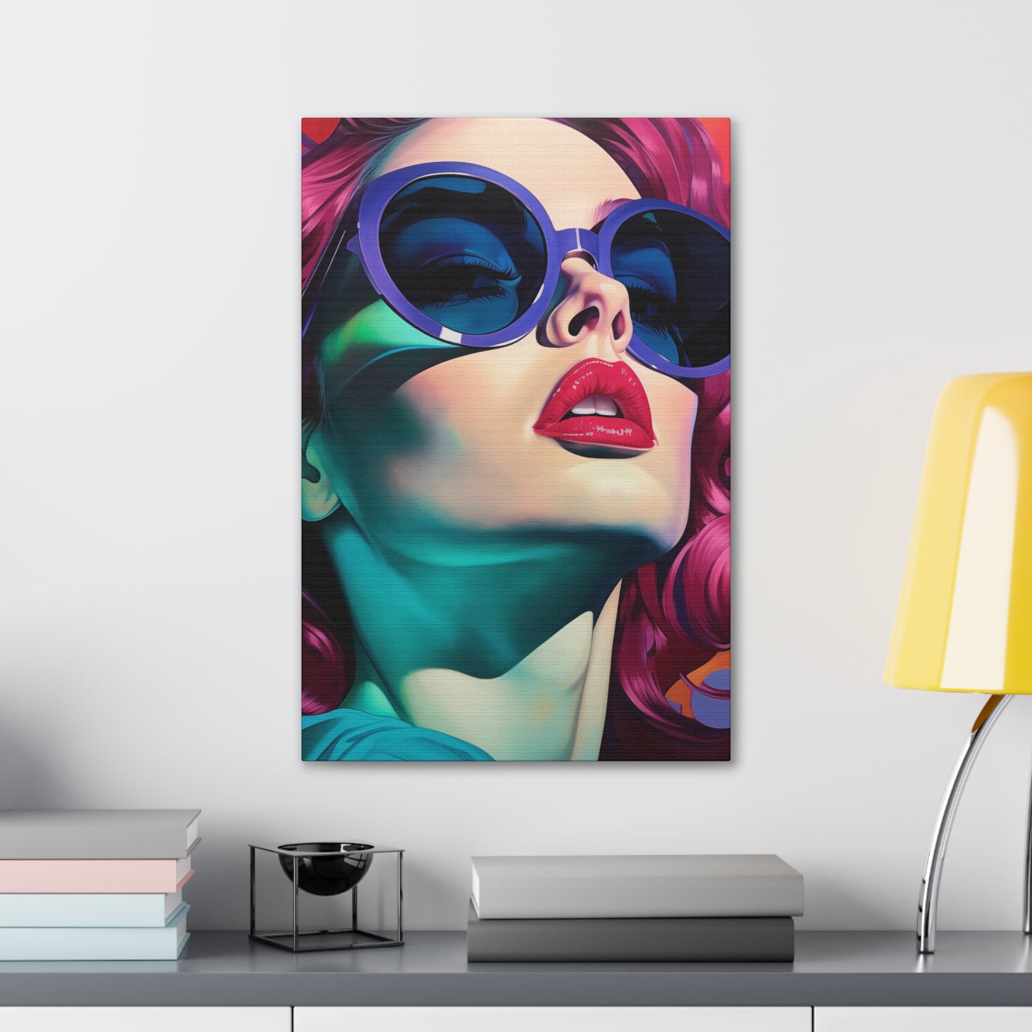 Canvas Gallery Wrapped High-Fashion Wall Art, Stylish Decor, Retro Femme Doll Pop Art – Electra