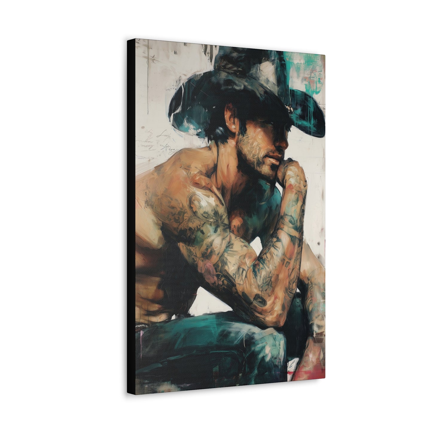 Gallery Wrapped Canvas, Wranglers and Wreckage Art Canvas, Erotic Pinup Art Canvas – Jimmy