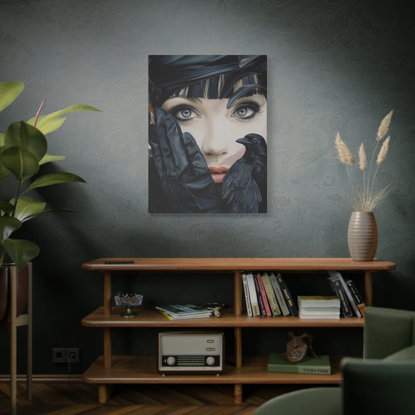 Gallery Wrapped Canvas, Myth and Bones Gothic Art Canvas, Dark Muse Canvas - Mireille