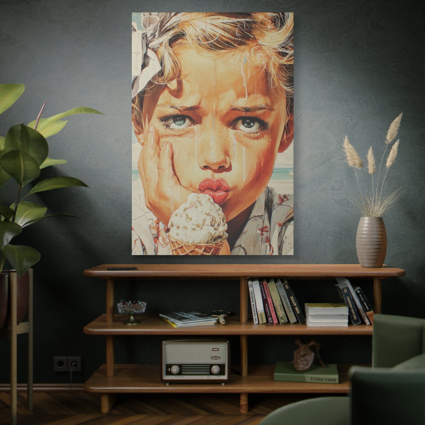 Gallery Wrapped Canvas, Sweet Summer Nostalgia, Sugar and Spice Art Canvas, Ice Cream Dreams Art – Faye
