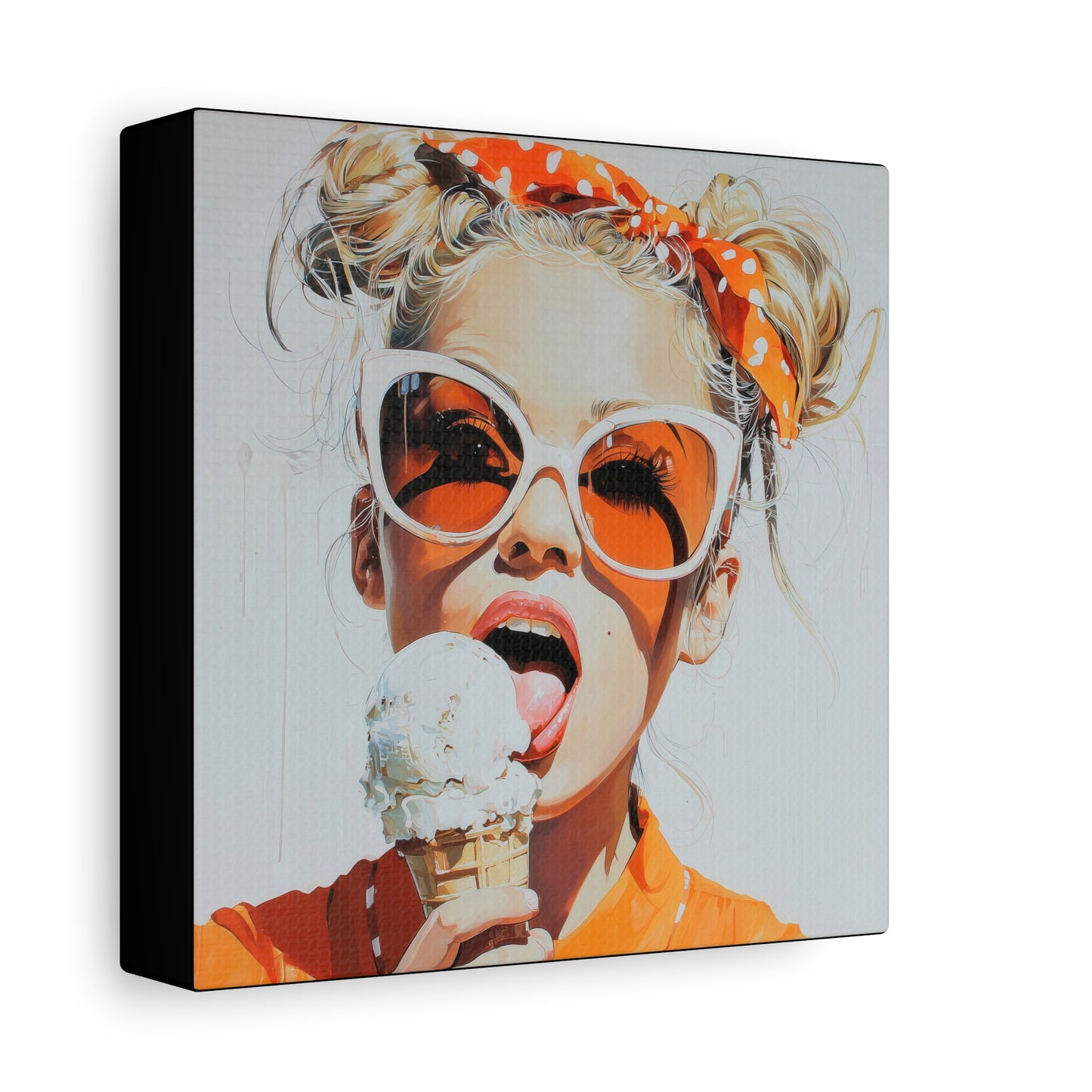 Gallery Wrapped Canvas, Sweet Summer Nostalgia, Sugar and Spice Art Canvas, Ice Cream Dreams Art – Birdie