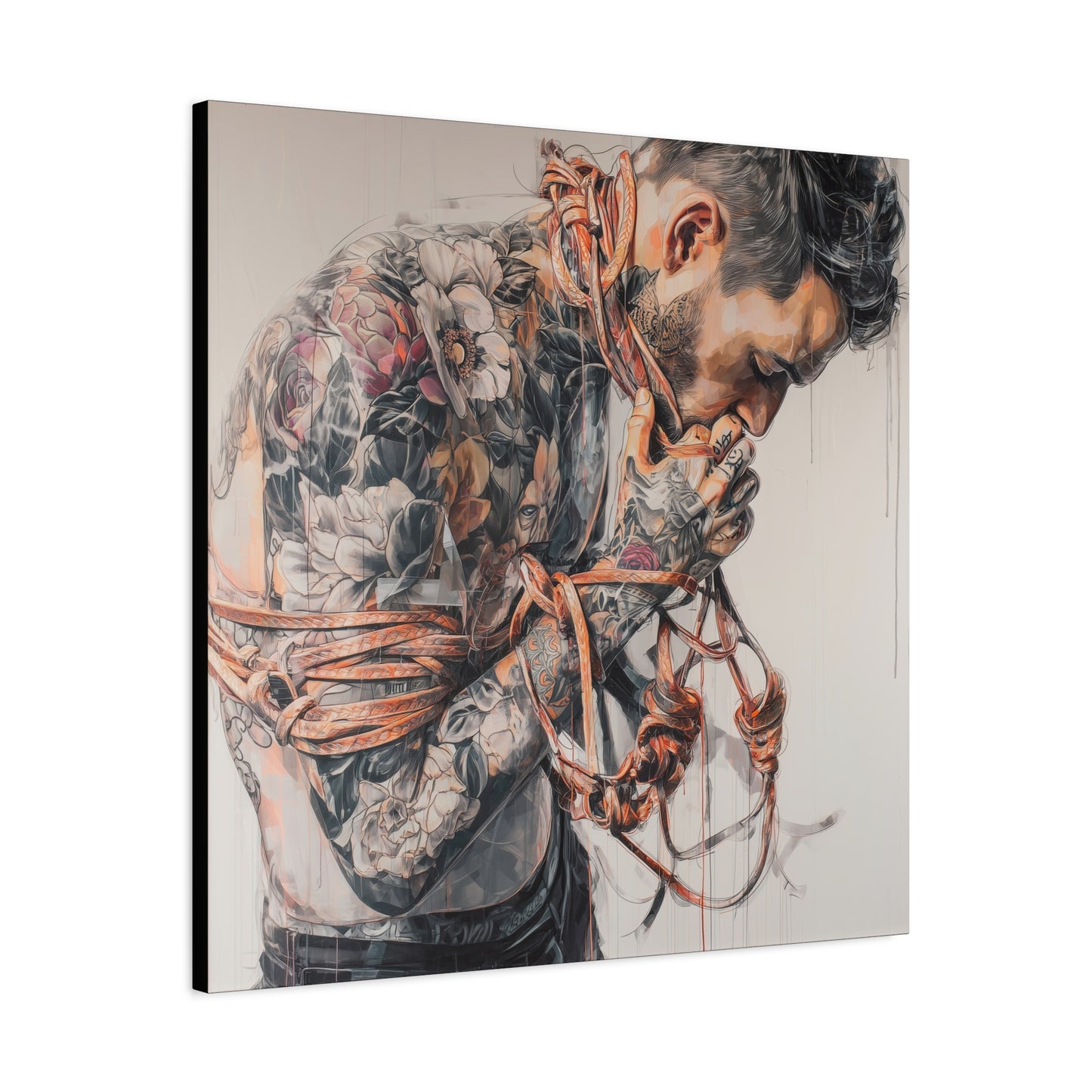 Gallery Wrapped Canvas, Ropes and Reverence Art Canvas, Erotic Shibari Art Canvas – Zev