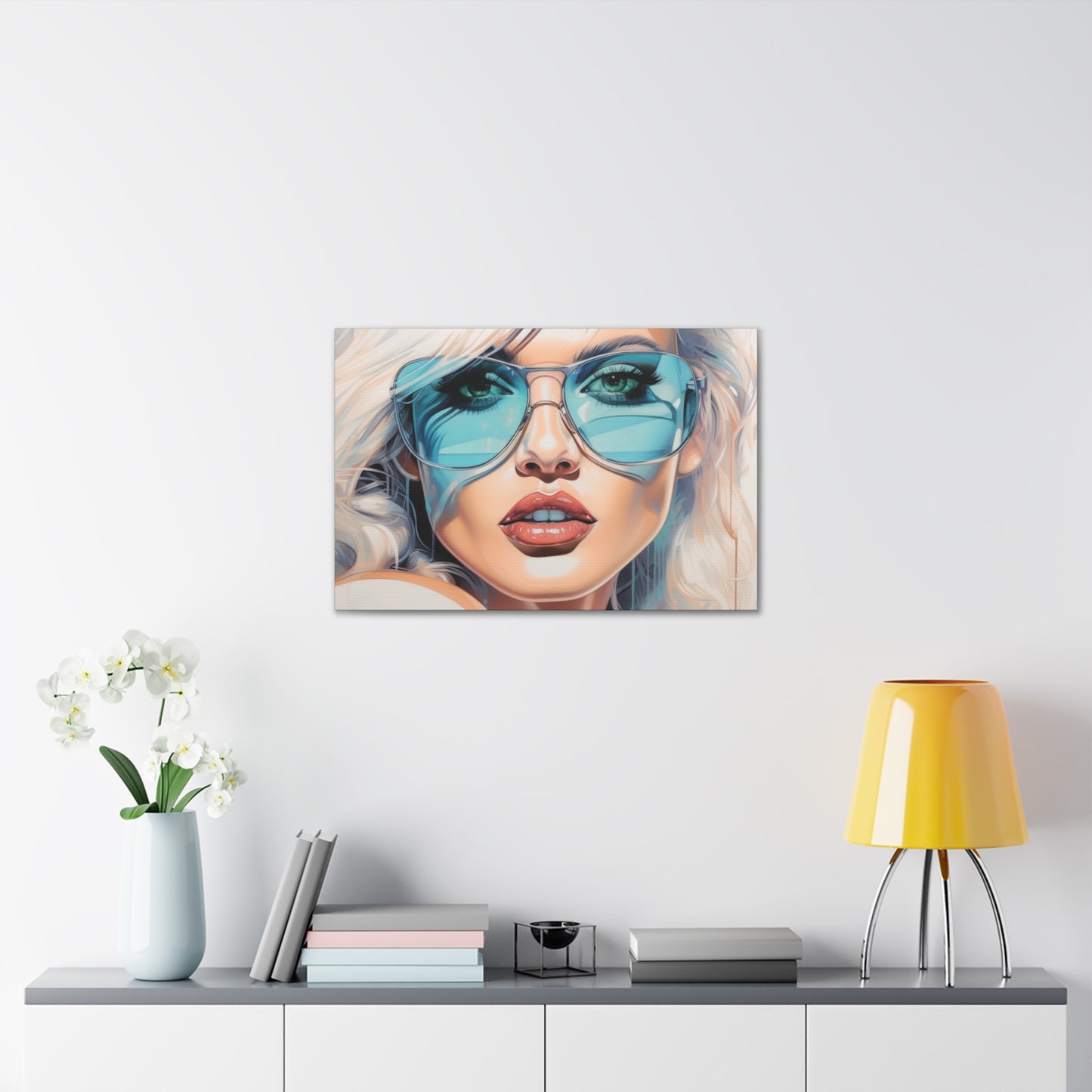 Canvas Gallery Wrapped High-Fashion Wall Art, Stylish Decor, Retro Femme Doll Pop Art – Nova