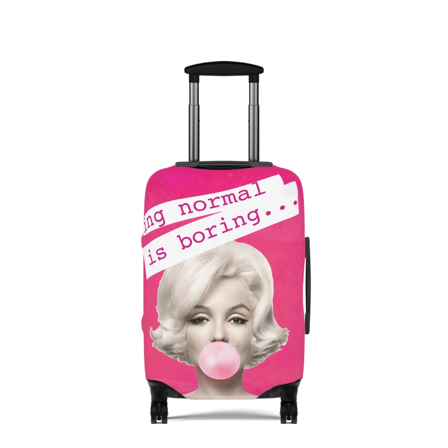 Marilyn Monroe Luggage Cover - Being Boring is Normal - Hot Pink