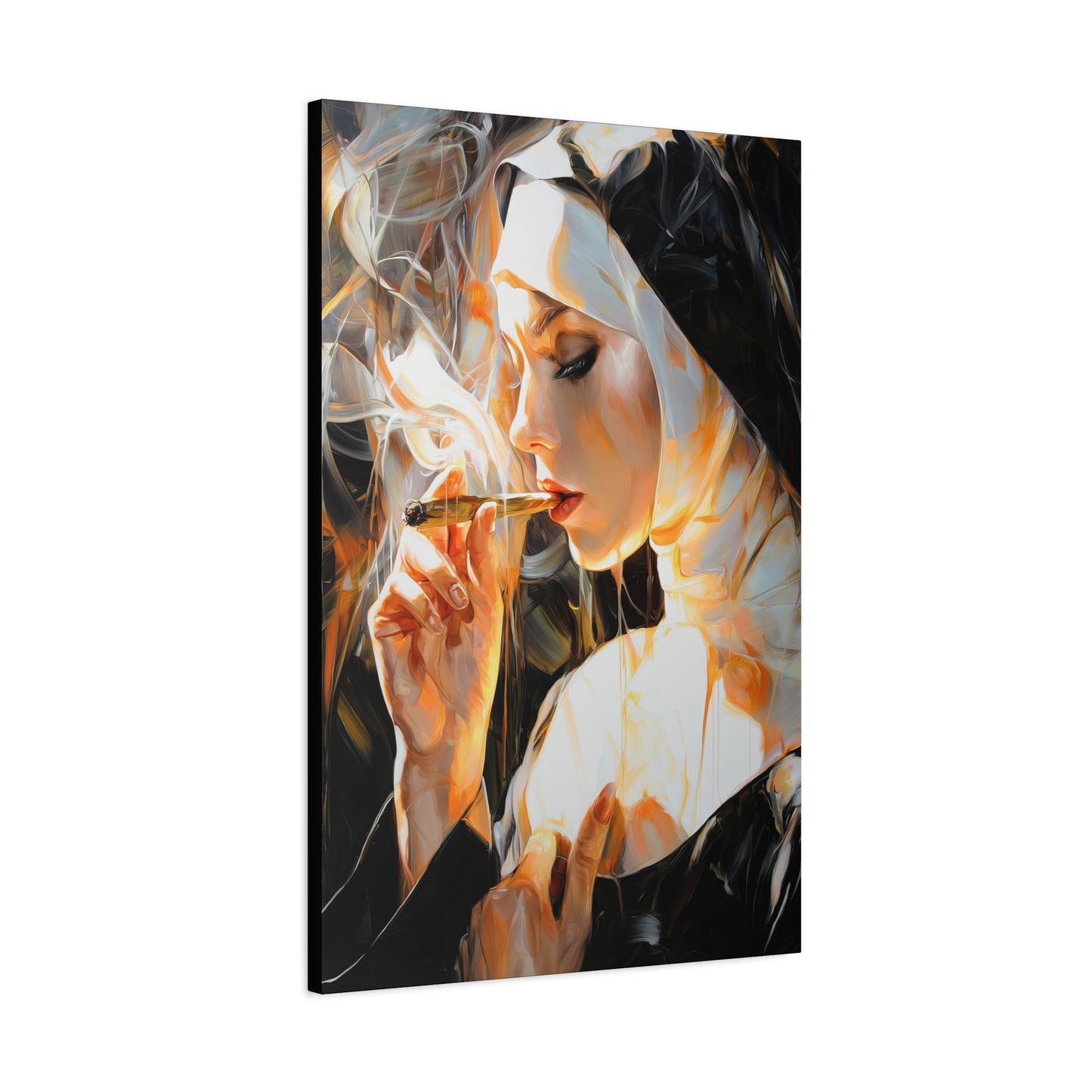 Gallery Wrapped Canvas, Habits and Heresy Art Canvas, Naughty Nuns Art Canvas – Sister Benedicta