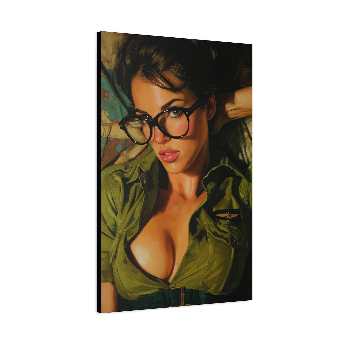 Gallery Wrapped Canvas, Liberty and Lace Art Canvas, Erotic Pinup Art Canvas – Darla
