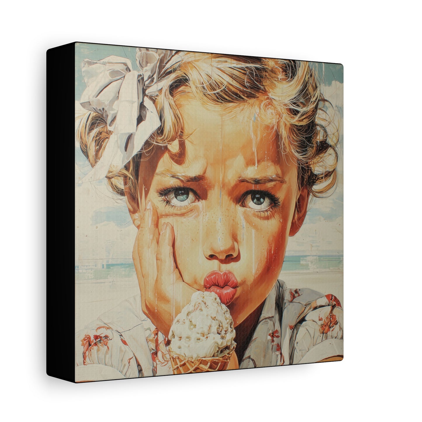 Gallery Wrapped Canvas, Sweet Summer Nostalgia, Sugar and Spice Art Canvas, Ice Cream Dreams Art – Faye