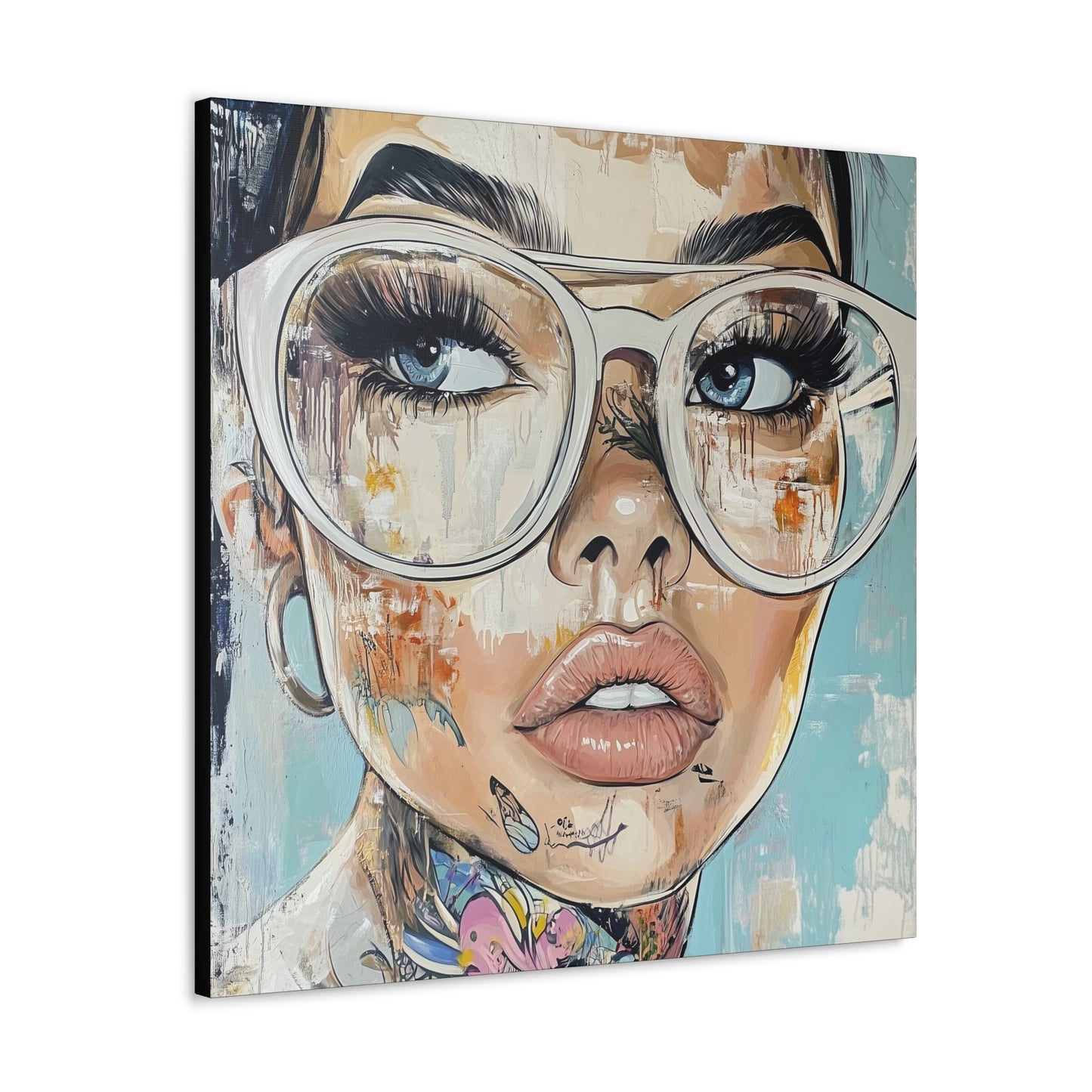 Canvas Gallery Wrap, Ladies in Lenses Wall Art, Abstract Femme Girl Art - Sabine