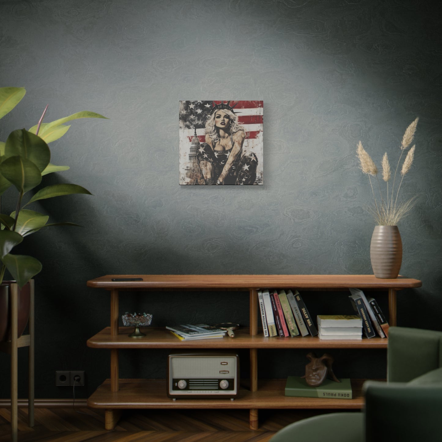 Gallery Wrapped Canvas, American Nonsense Art Canvas, Political Pinup Art Canvas – Kimberly