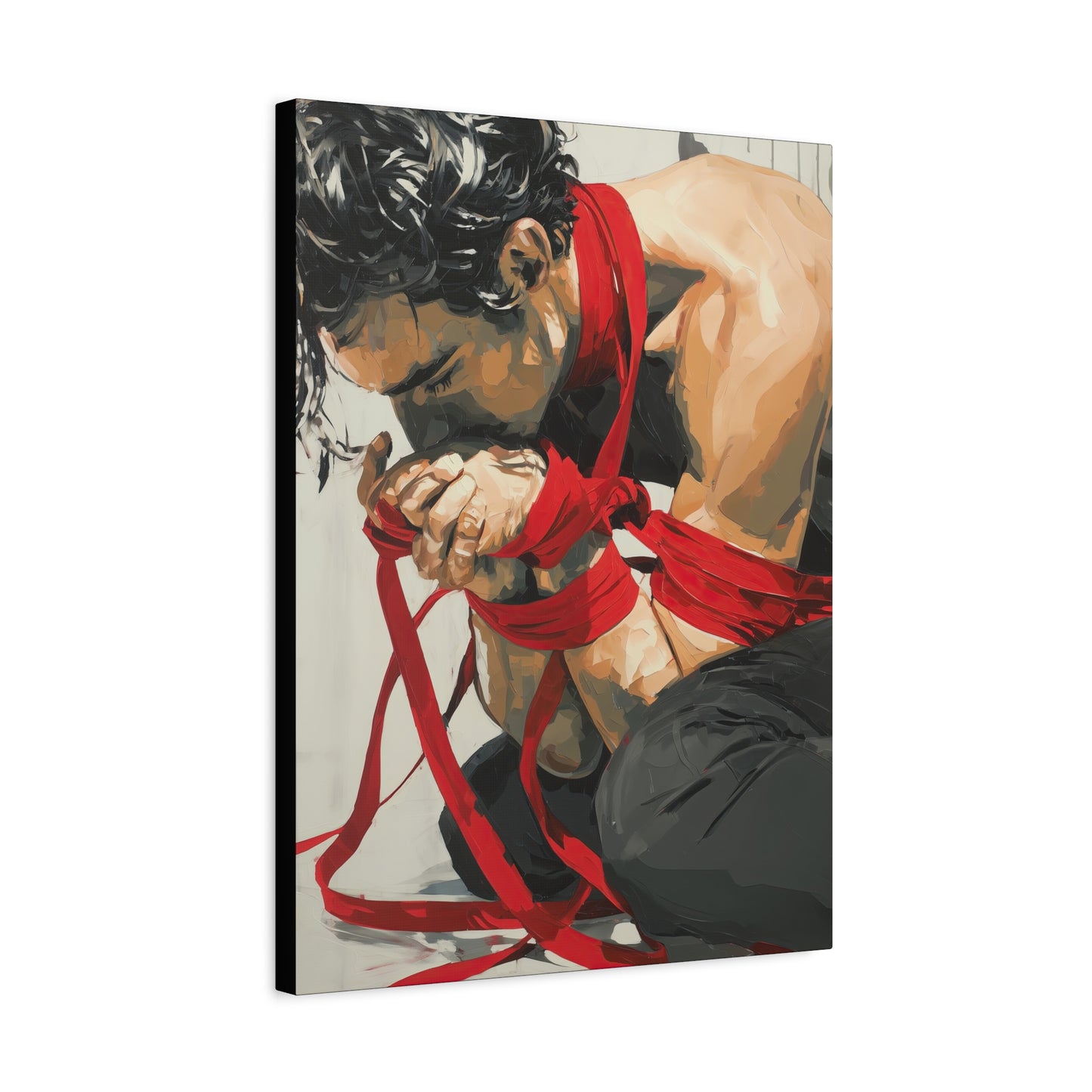 Gallery Wrapped Canvas, Ropes and Reverence Art Canvas, Erotic Shibari Art Canvas – Theo