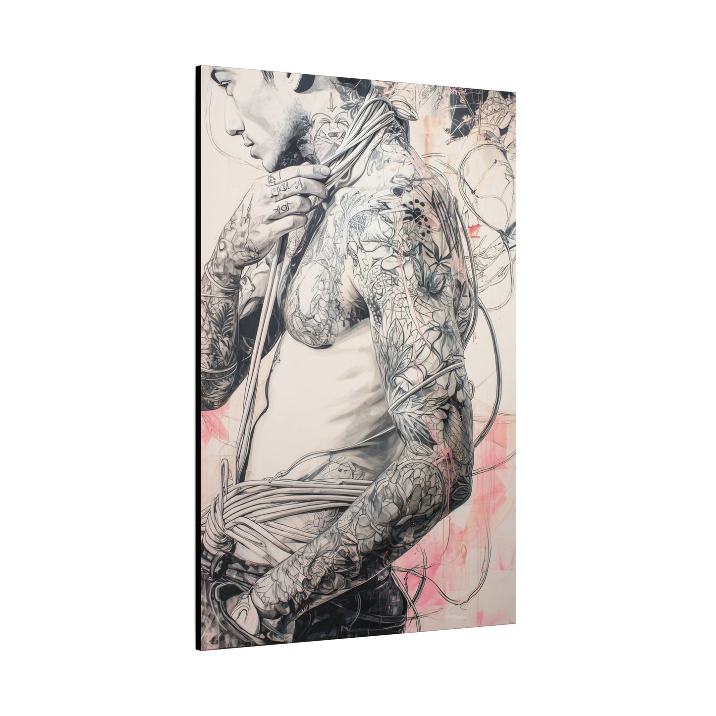 Gallery Wrapped Canvas, Ropes and Reverence Art Canvas, Erotic Shibari Art Canvas – Asher
