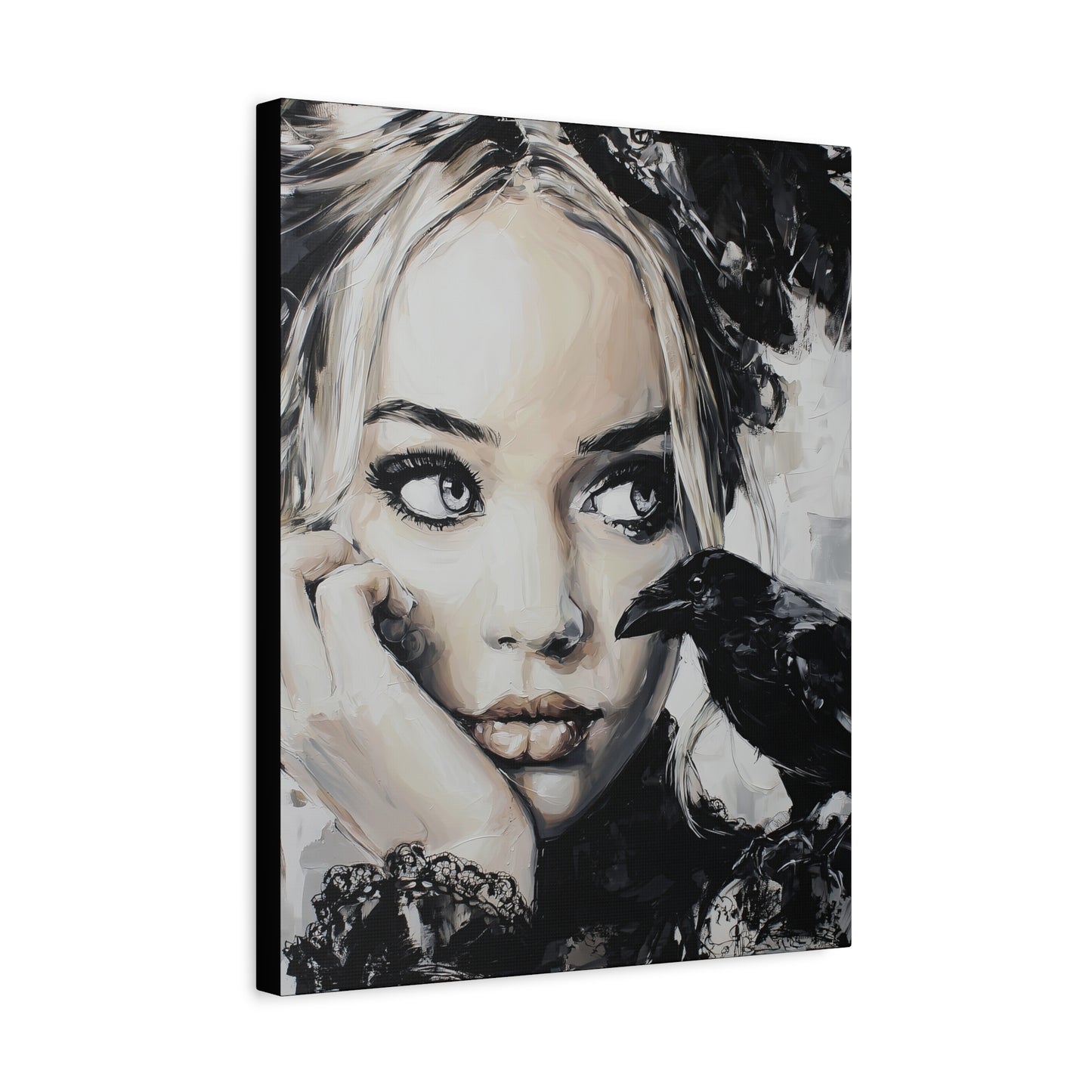Gallery Wrapped Canvas, Myth and Bones Gothic Art Canvas, Dark Muse Canvas - Nicolette