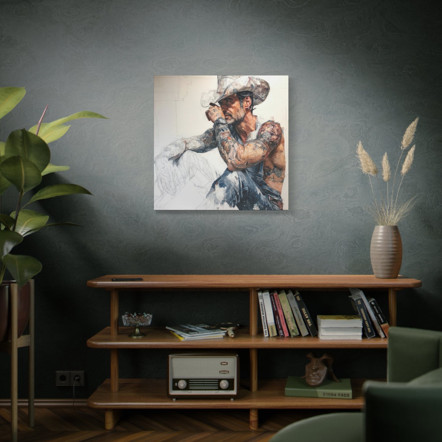 Gallery Wrapped Canvas, Wranglers and Wreckage Art Canvas, Erotic Pinup Art Canvas – Jace