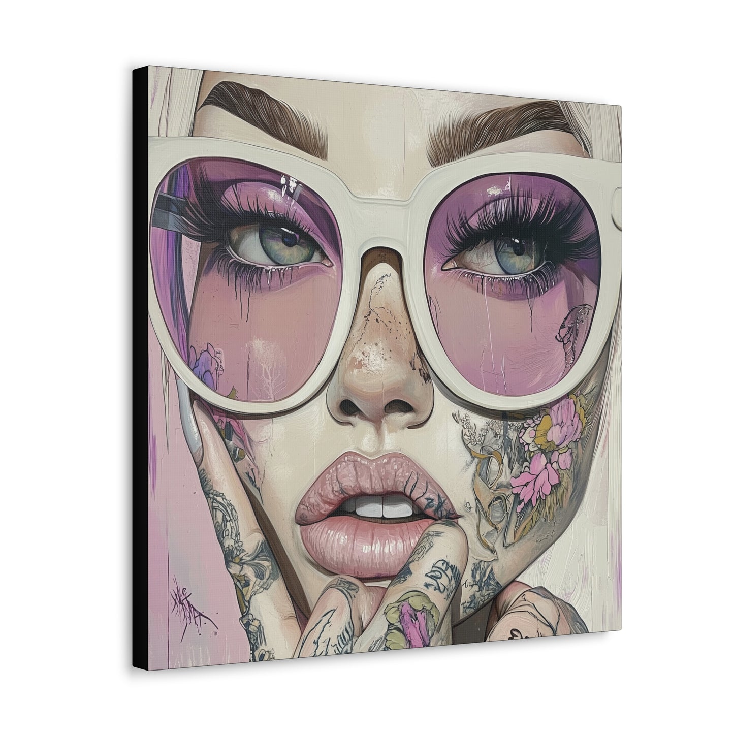 Canvas Gallery Wrap, Ladies in Lenses Wall Art, Abstract Femme Girl Art - Heather