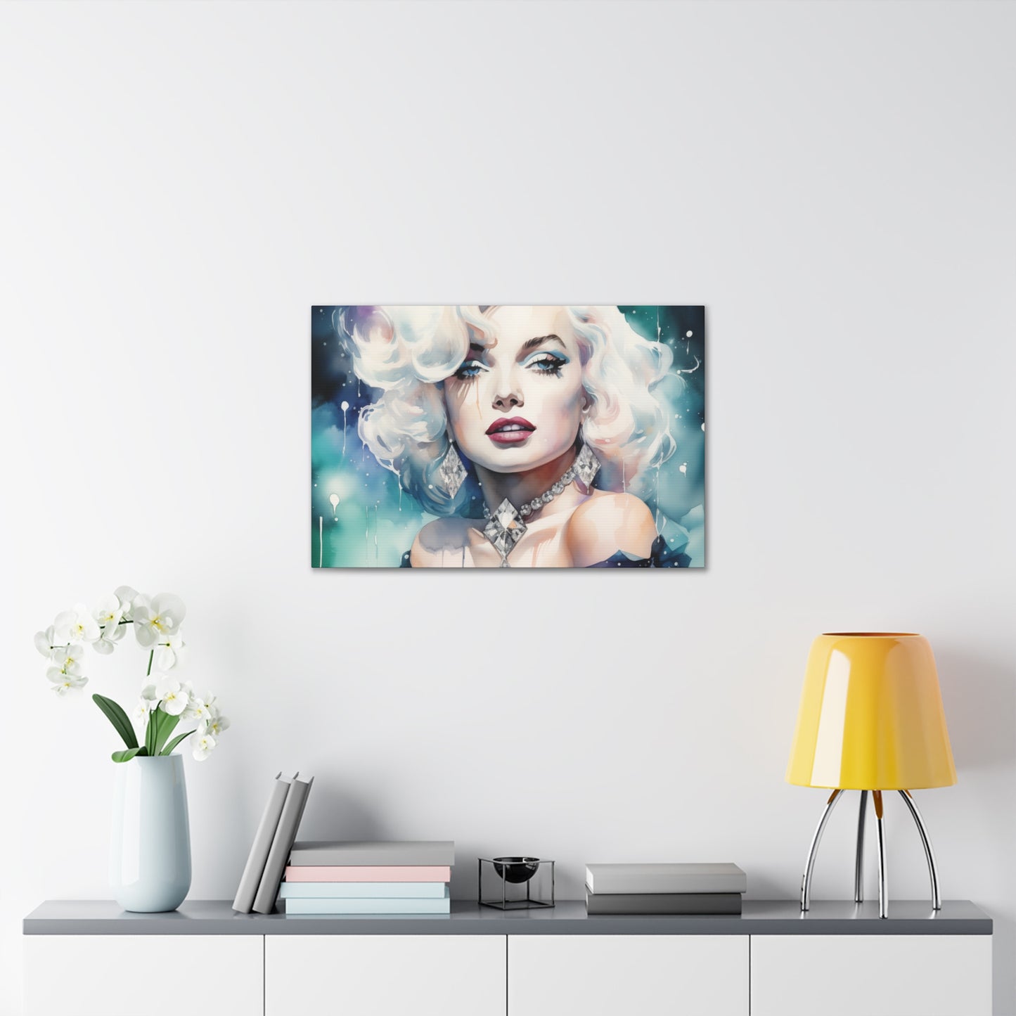 Canvas Wall Art, Gallery Wrapped Pop Art, Celebrity Wall Art – Marilyn Monroe - Diamonds